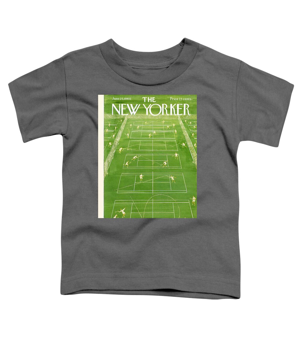 Tennis Toddler T-Shirt featuring the painting New Yorker Cover - June 25th, 1960 by Anatol Kovarsky