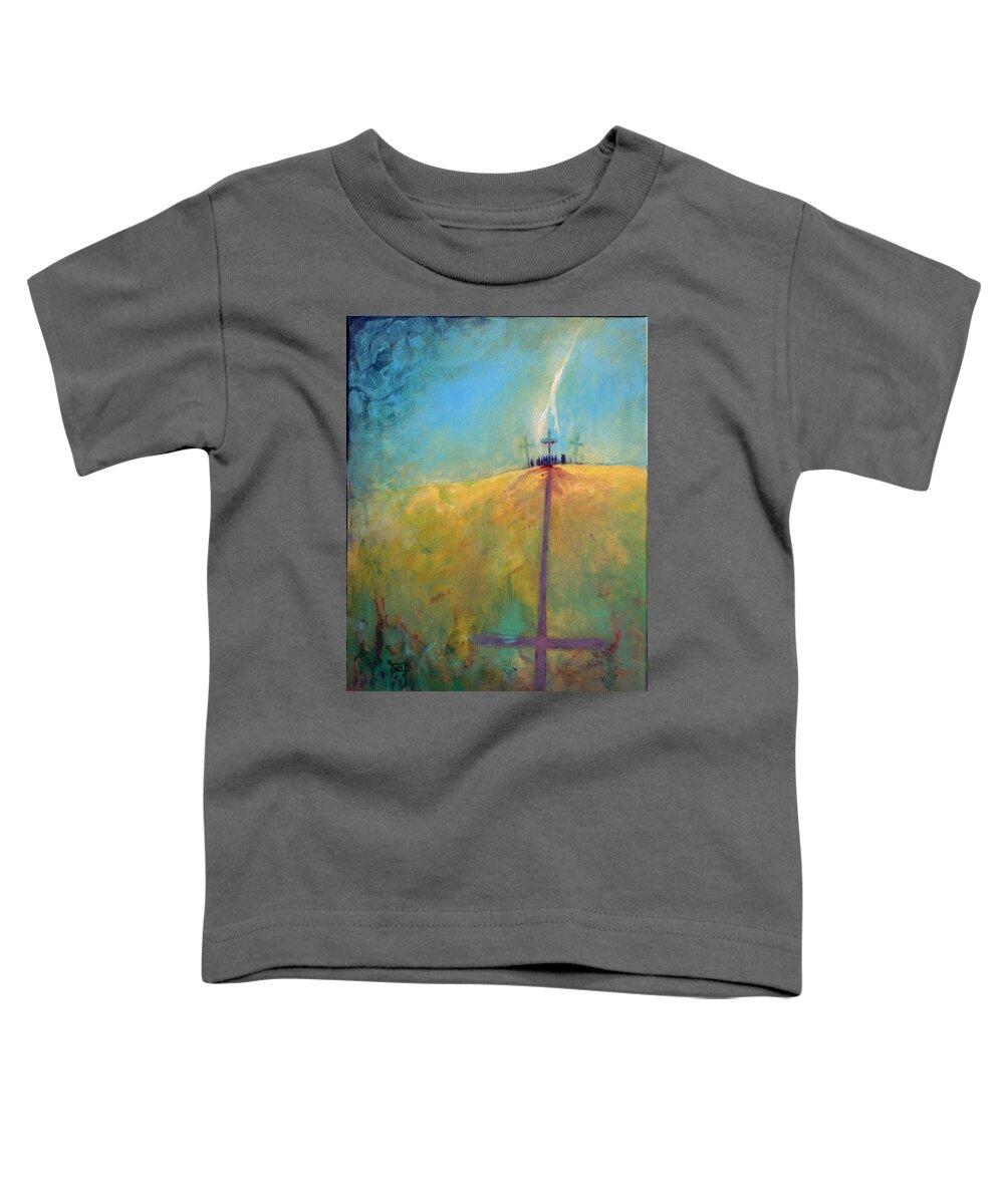 Crucifixion Toddler T-Shirt featuring the painting The Ninth Hour by Terry Webb Harshman
