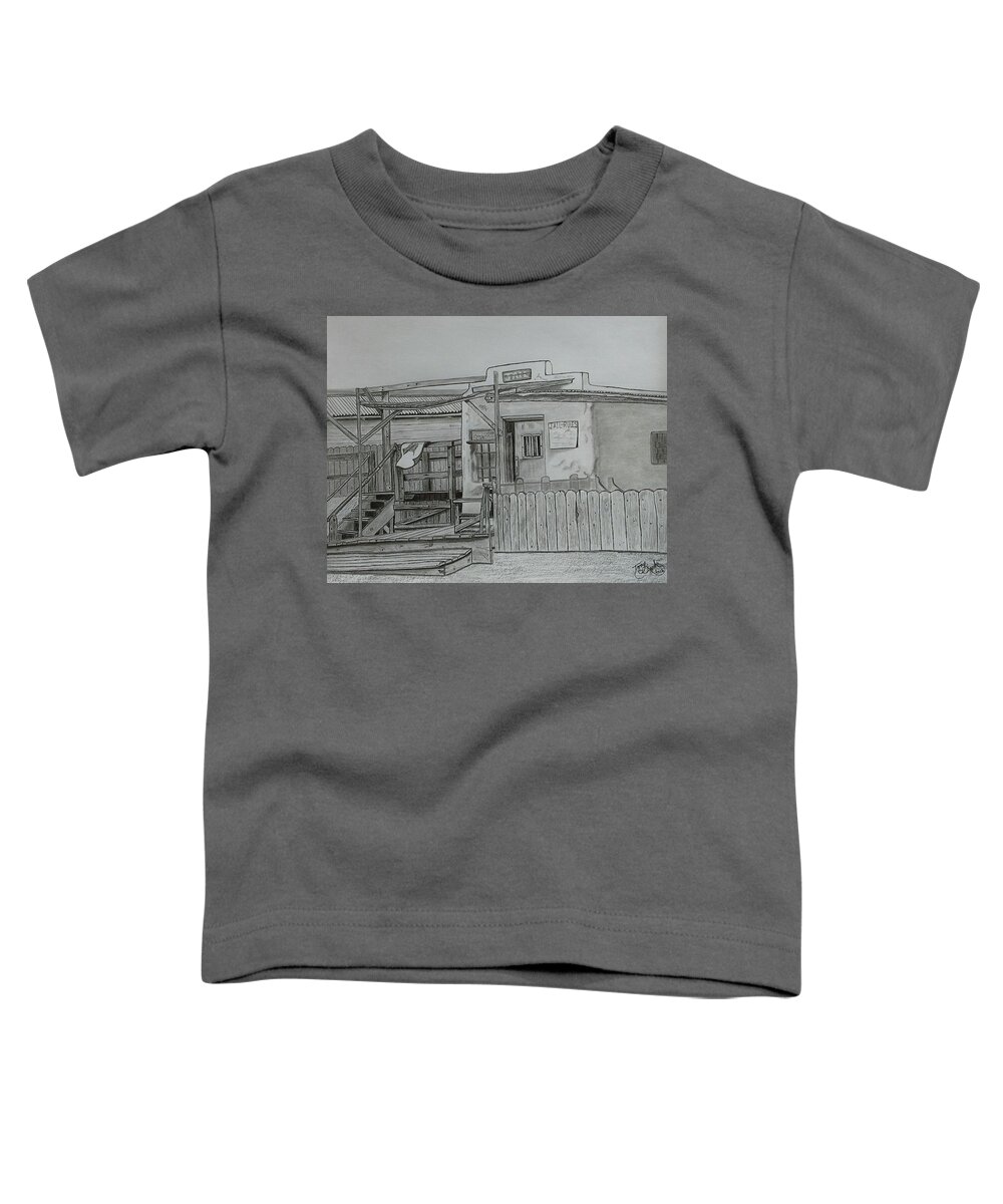 Old Toddler T-Shirt featuring the drawing The Old Jail by Tony Clark