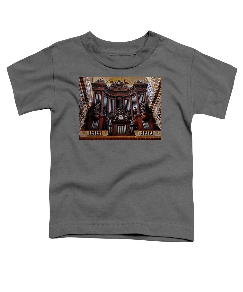 Paris Toddler T-Shirt featuring the photograph The Organ Within Saint-Sulpice In Paris, France by Rick Rosenshein
