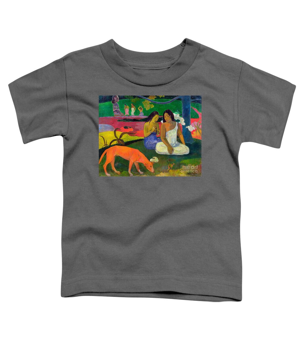Red Dog Toddler T-Shirt featuring the painting The Red Dog by Paul Gauguin