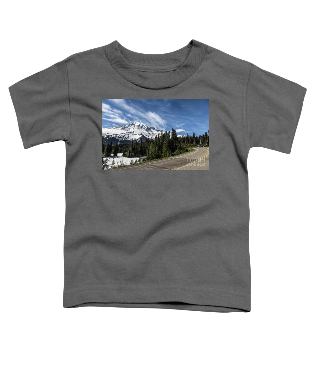 America Toddler T-Shirt featuring the photograph The road to Mt Rainier in Washington state, USA by Didier Marti