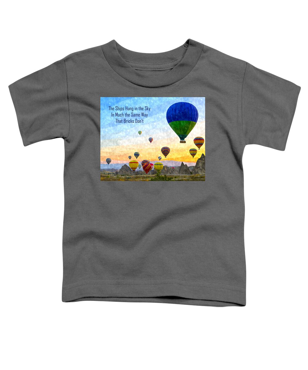 Douglas Adams Toddler T-Shirt featuring the digital art The Ships Hung in the Sky by Anthony Murphy