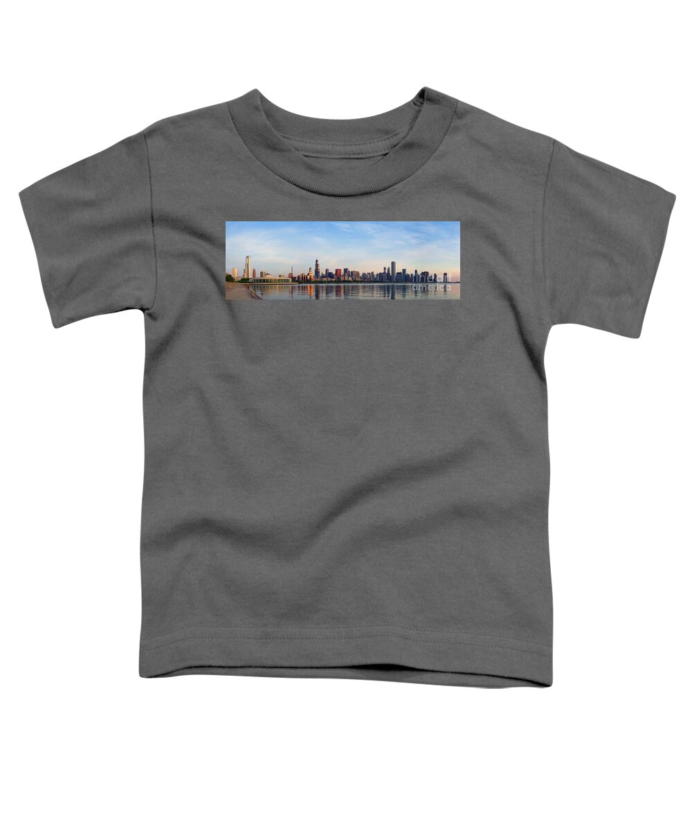 Built Structure Toddler T-Shirt featuring the photograph The Skyline of Chicago at Sunrise by David Levin