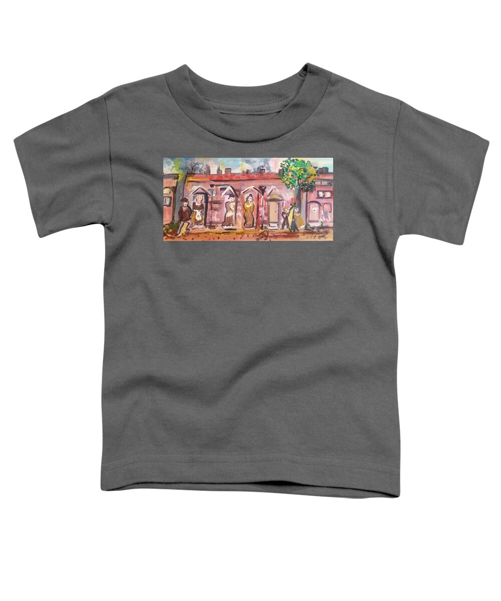Street Toddler T-Shirt featuring the painting The street by Judith Desrosiers