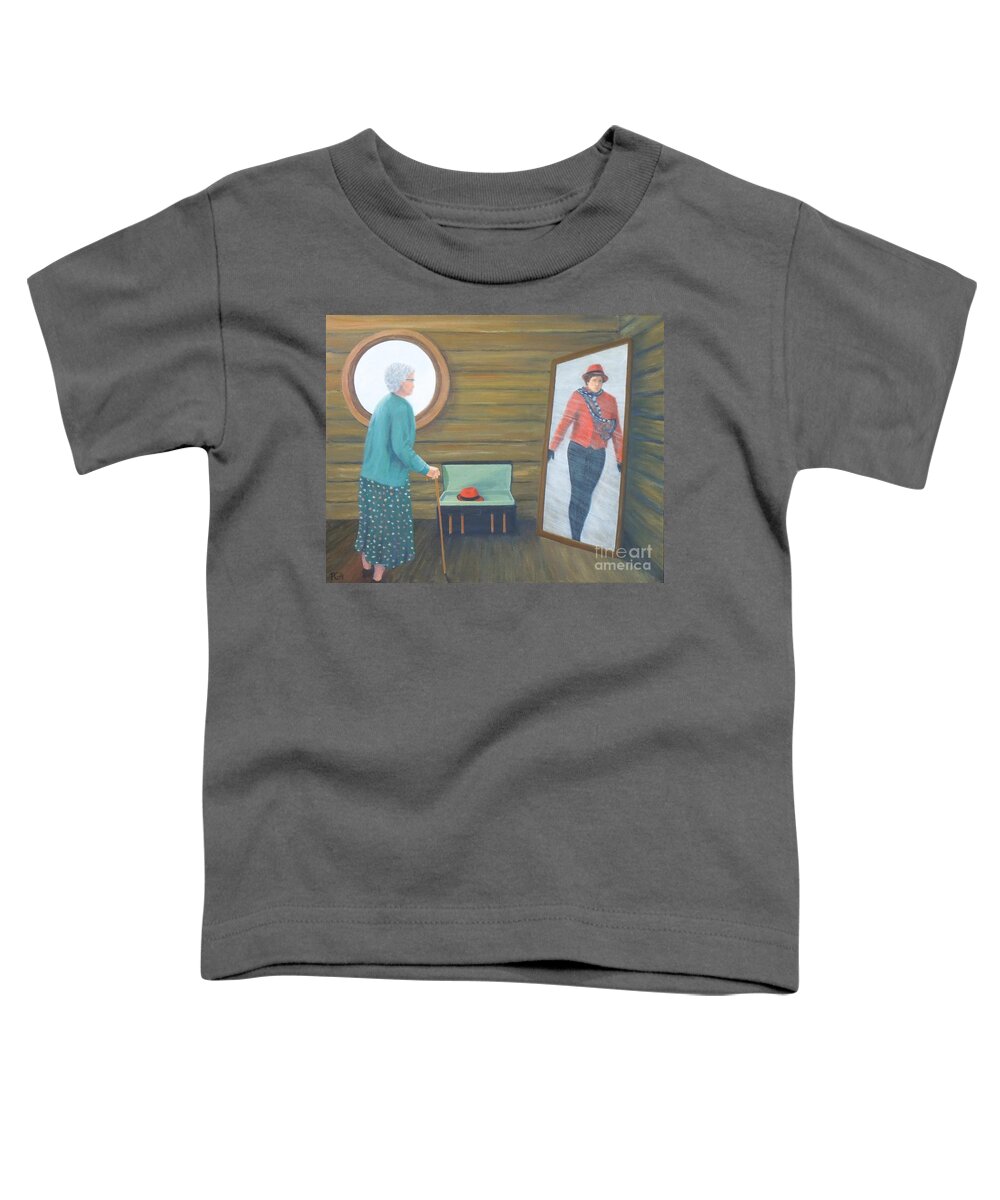 Red Hat Toddler T-Shirt featuring the painting The Way We Were by Phyllis Andrews