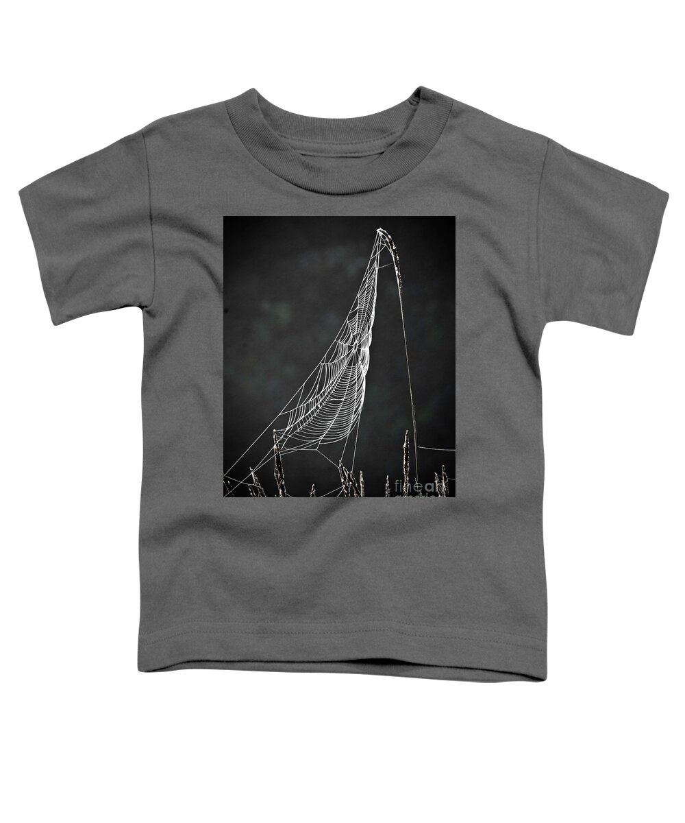 Web Toddler T-Shirt featuring the photograph The Web by Tom Cameron
