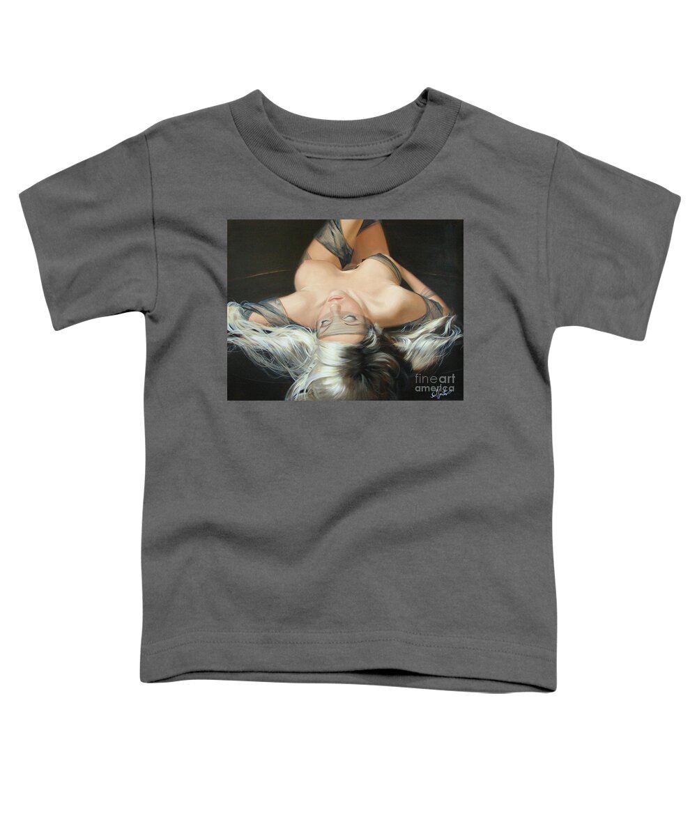 Art Toddler T-Shirt featuring the painting The widow by Sergey Ignatenko