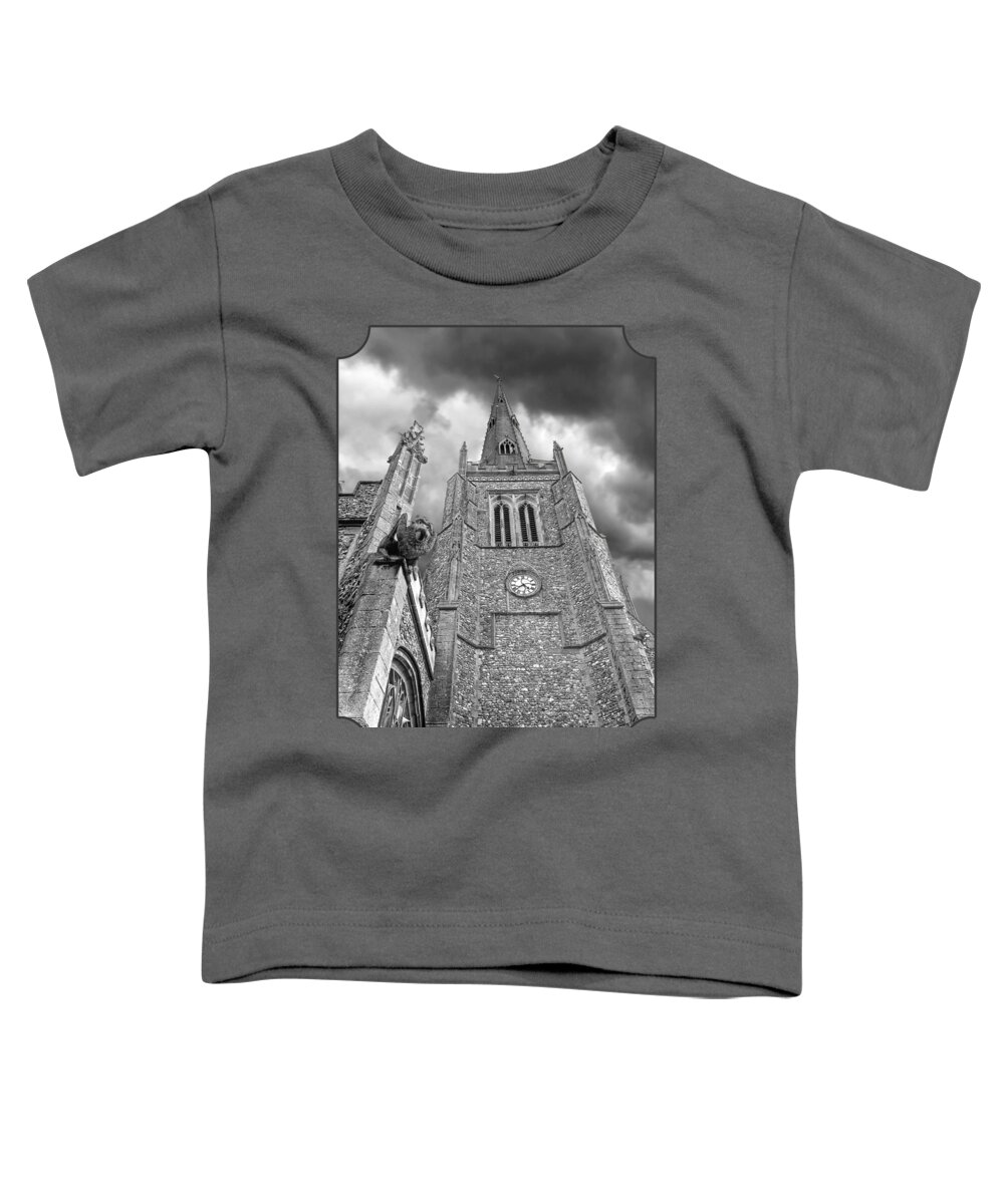 Church Toddler T-Shirt featuring the photograph Thaxted Church in Black and White by Gill Billington