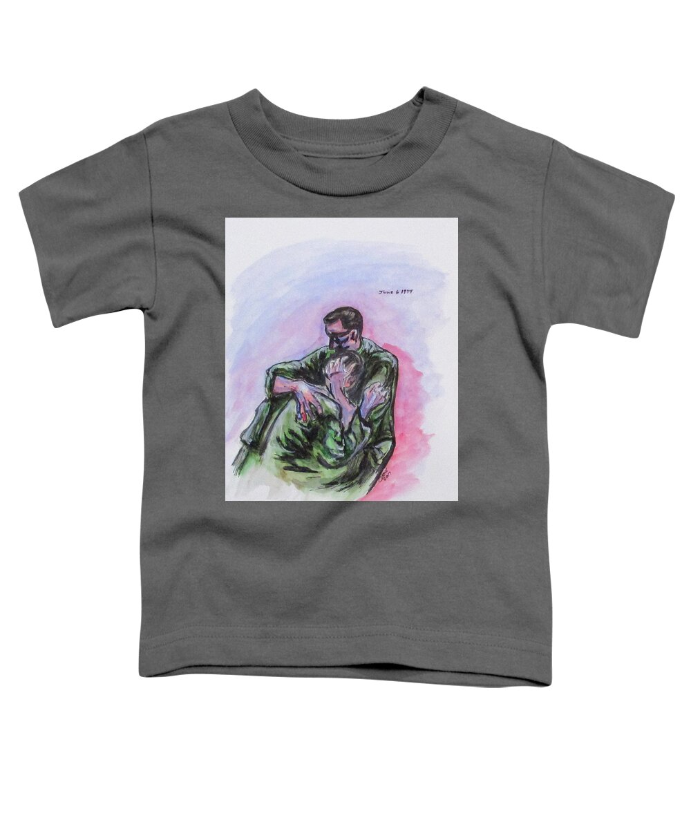 War Toddler T-Shirt featuring the painting They Will Never Forget by Clyde J Kell