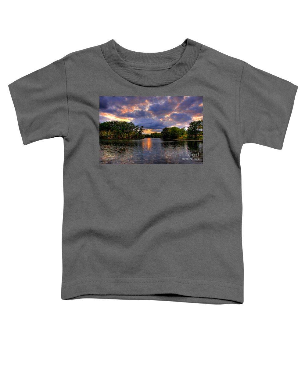 Country Living Toddler T-Shirt featuring the photograph Thomas Lake Park in Eagan on a Glorious Summer Evening by Wayne Moran