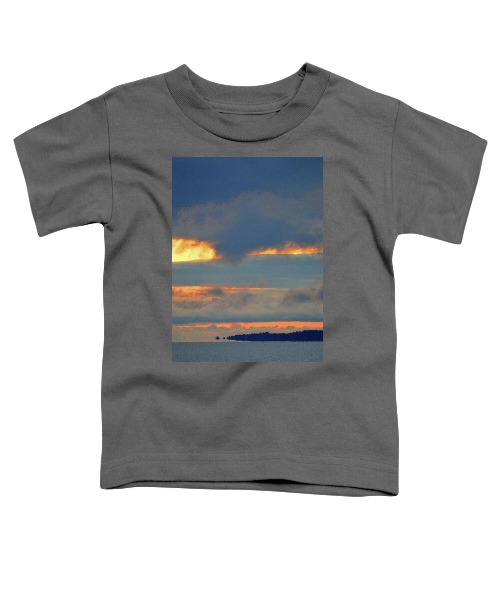 Abstract Toddler T-Shirt featuring the digital art Three Layers Of Orange 2 by Lyle Crump