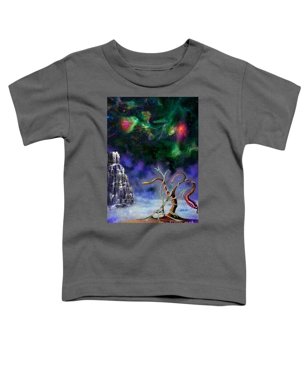 Fantasy Toddler T-Shirt featuring the mixed media Through the Mirror by David Neace