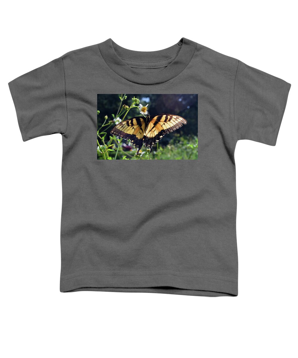 Photograph Toddler T-Shirt featuring the photograph Tiger Swallowtail by Larah McElroy