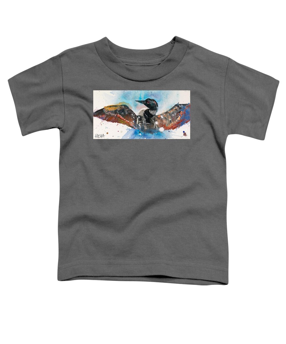 Loon Toddler T-Shirt featuring the painting Tight Fit by Kasha Ritter