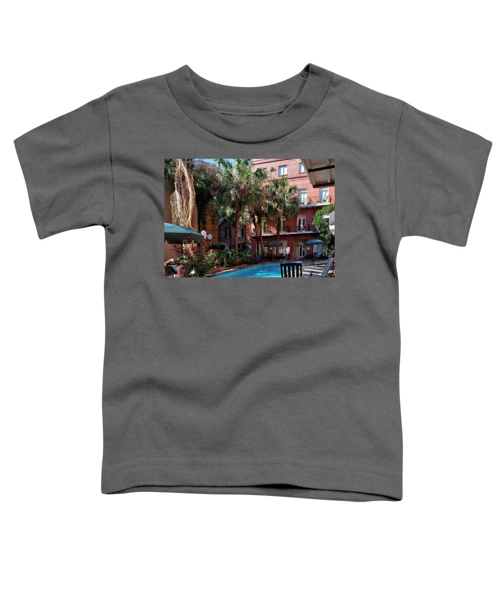 Timeshare Toddler T-Shirt featuring the photograph Timeshare Pool Court by Jeff Kurtz