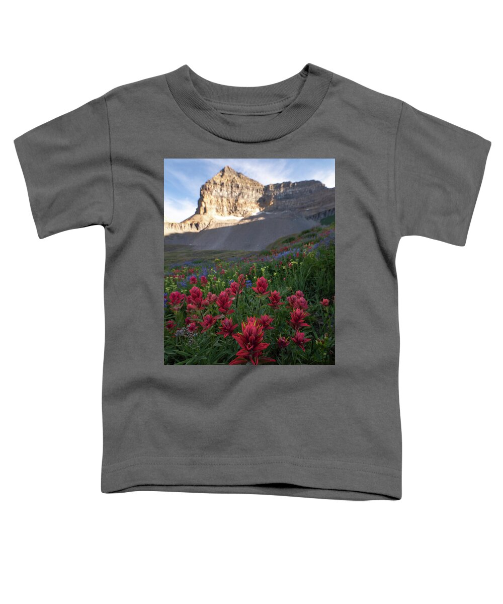 Timp Toddler T-Shirt featuring the photograph Timpanogos Paintbrush by Emily Dickey