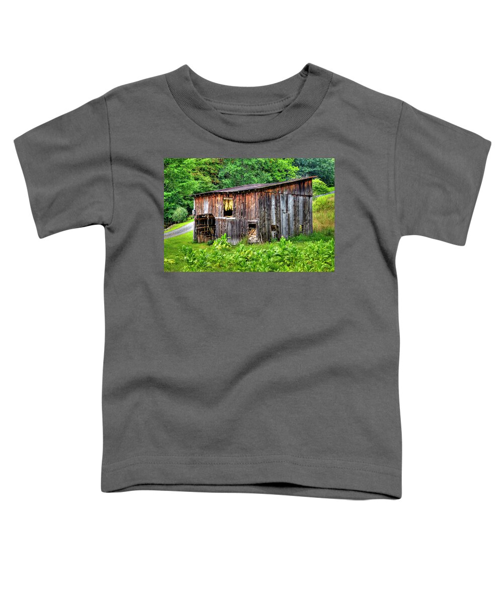 Tobacco Toddler T-Shirt featuring the photograph Tobacco Barn by Dale R Carlson