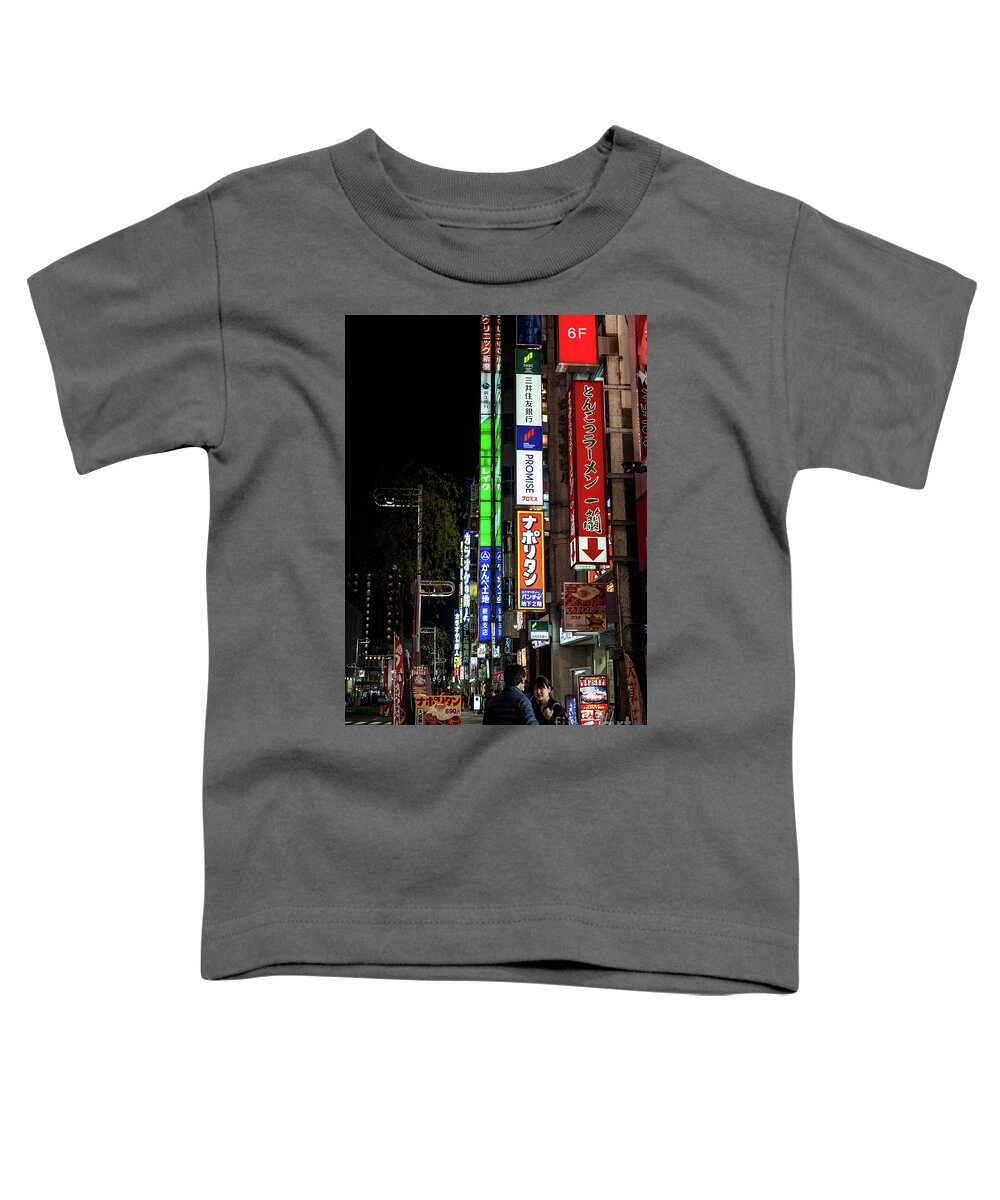 People Toddler T-Shirt featuring the photograph Tokyo Neon, Japan by Perry Rodriguez