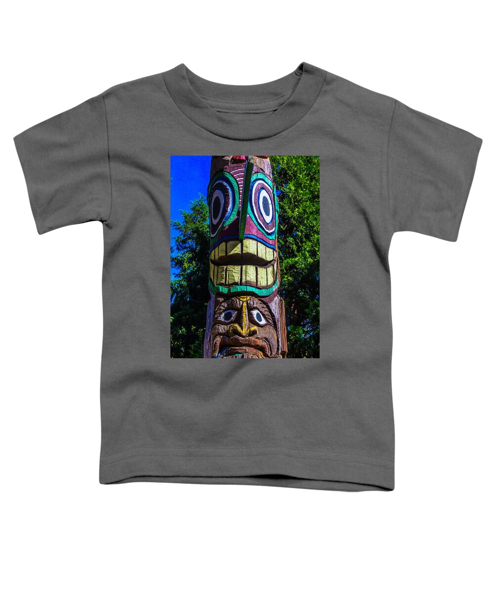Colorful Toddler T-Shirt featuring the photograph Totem Pole Figures by Garry Gay