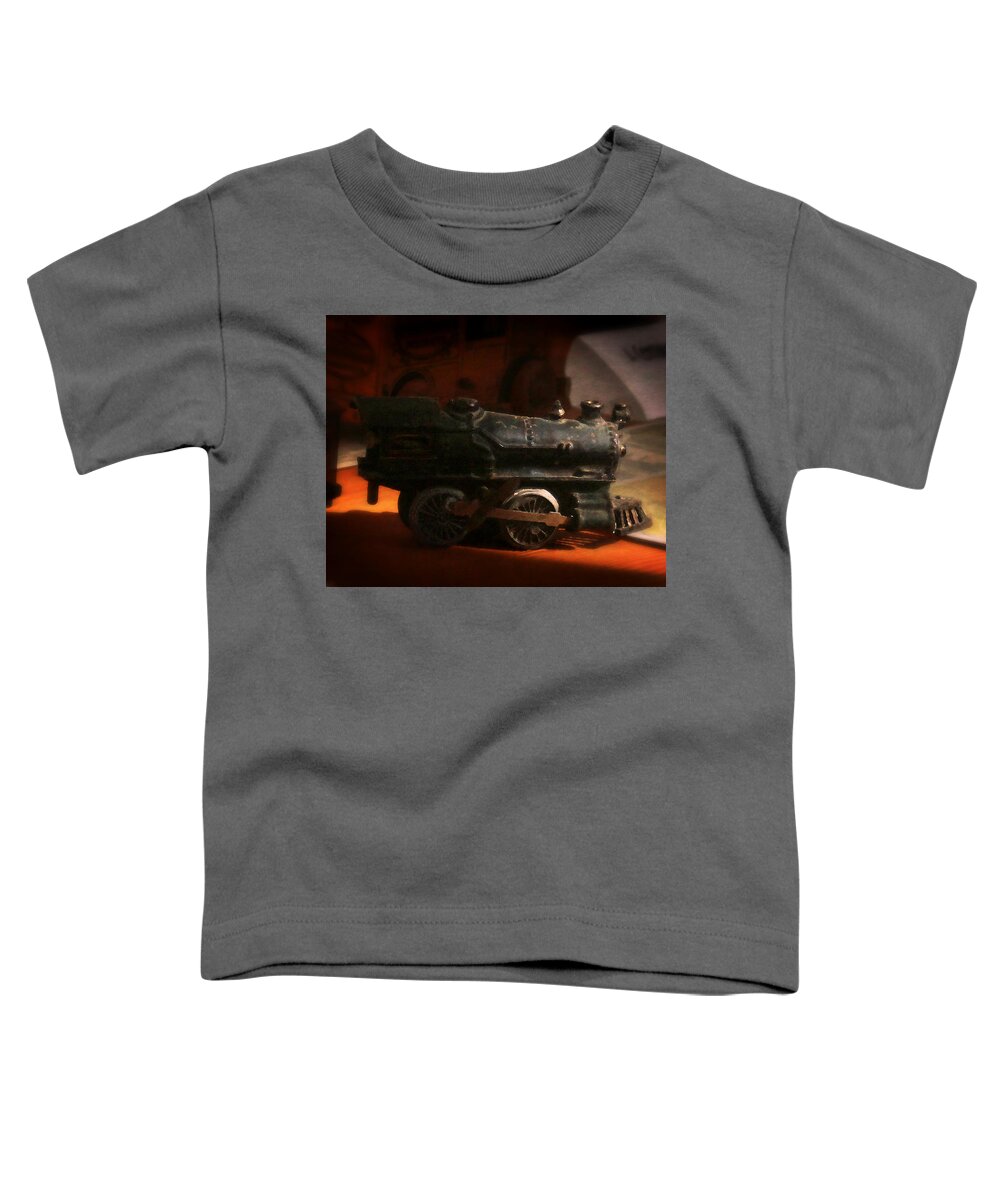 Toy Toddler T-Shirt featuring the photograph Toy Locomotive by Timothy Bulone
