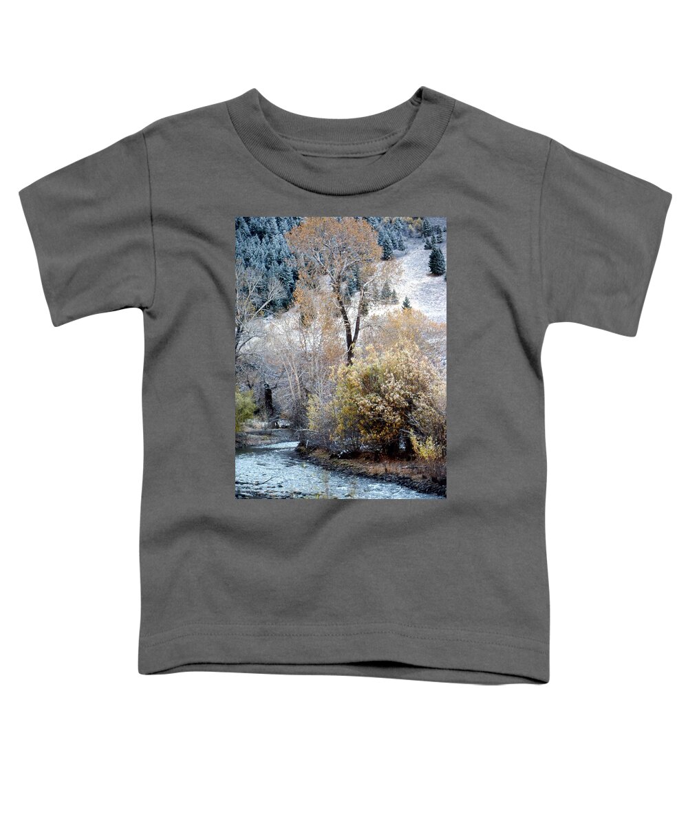 Autumn Toddler T-Shirt featuring the photograph Trail Creek by John Schneider