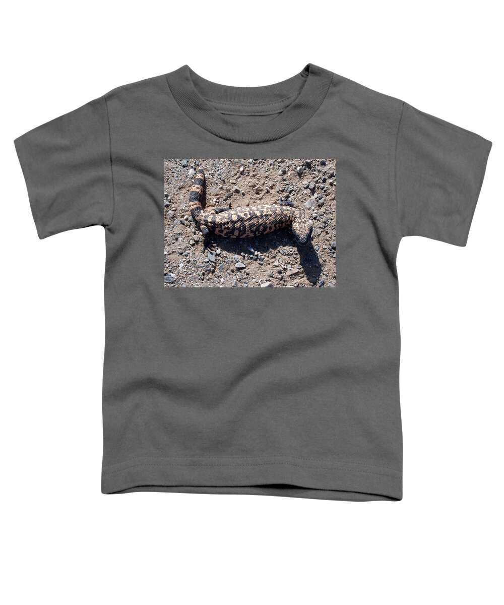 Gila Monster Toddler T-Shirt featuring the photograph Traveler the Gila Monster by Judy Kennedy