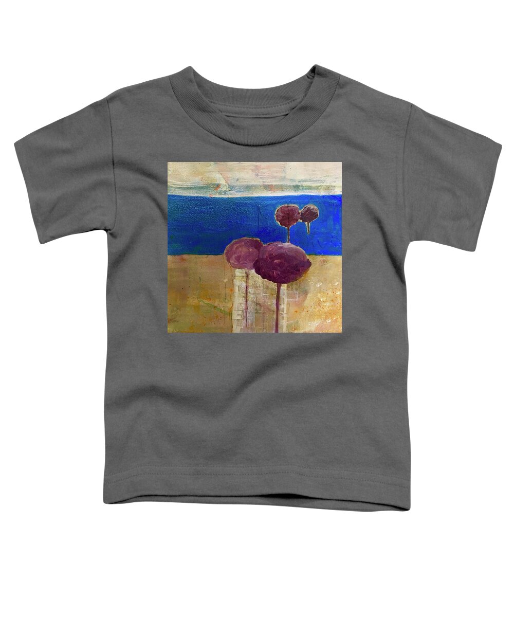 Abstract Toddler T-Shirt featuring the painting Treescape by Carole Johnson