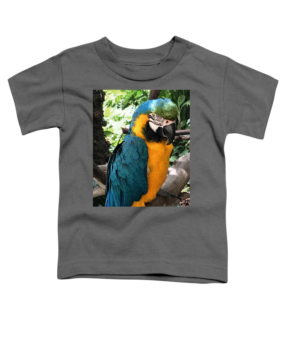 Parrot Toddler T-Shirt featuring the photograph Tropical Hawaiian Parrot by Phil Perkins
