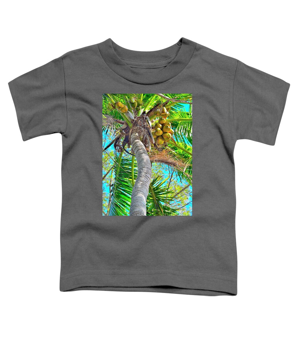 Coconut Palm Tree Toddler T-Shirt featuring the photograph Trunk Show by Alison Belsan Horton