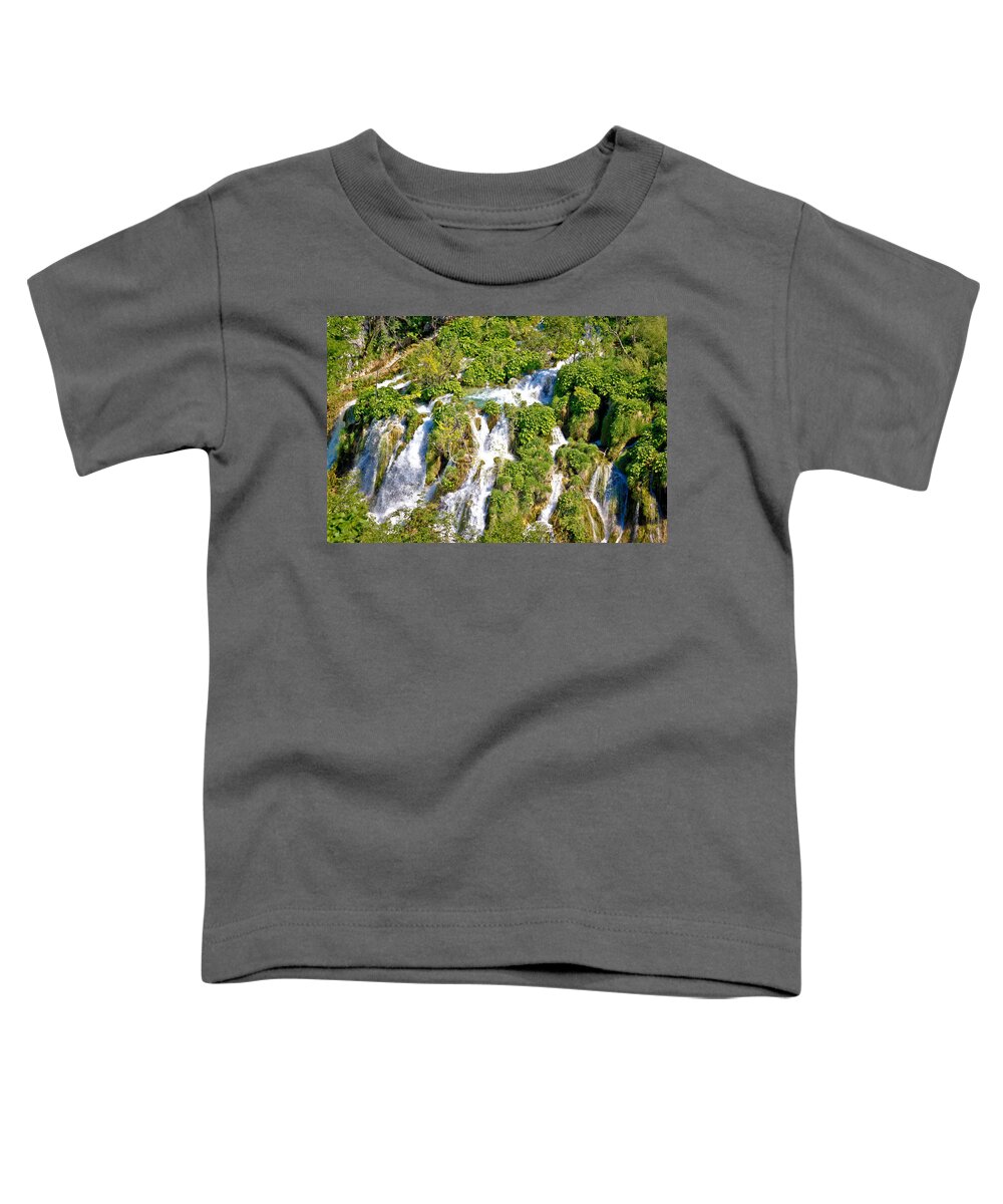 Croatia Toddler T-Shirt featuring the photograph Tufa waterfalls of Plitvice lakes national park by Brch Photography