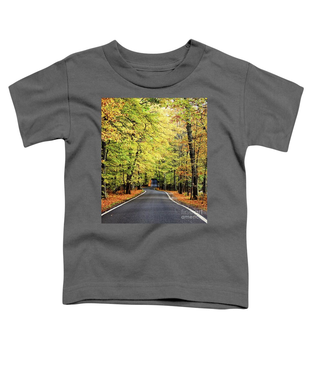 October Toddler T-Shirt featuring the photograph Tunnel of Trees by Laura Kinker