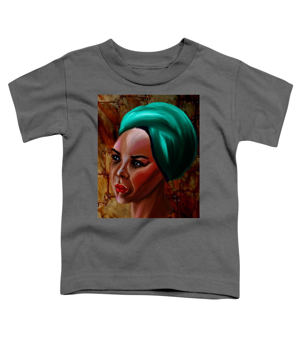 Portrait Toddler T-Shirt featuring the digital art Turban by Michael Kallstrom