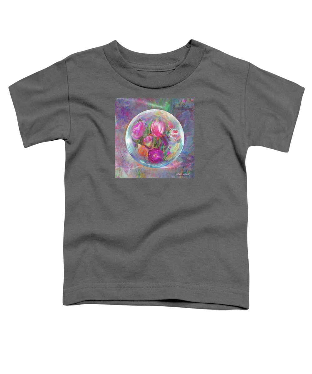 Tulip Abstract Toddler T-Shirt featuring the digital art Tulip Twirl by Robin Moline