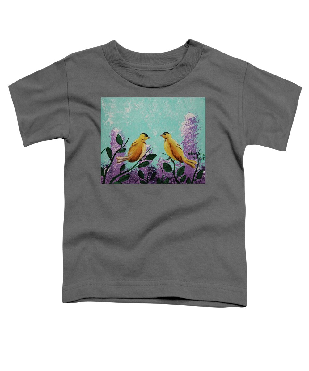 Acrylic Toddler T-Shirt featuring the photograph Two Chickadees standing on branches by Martin Valeriano