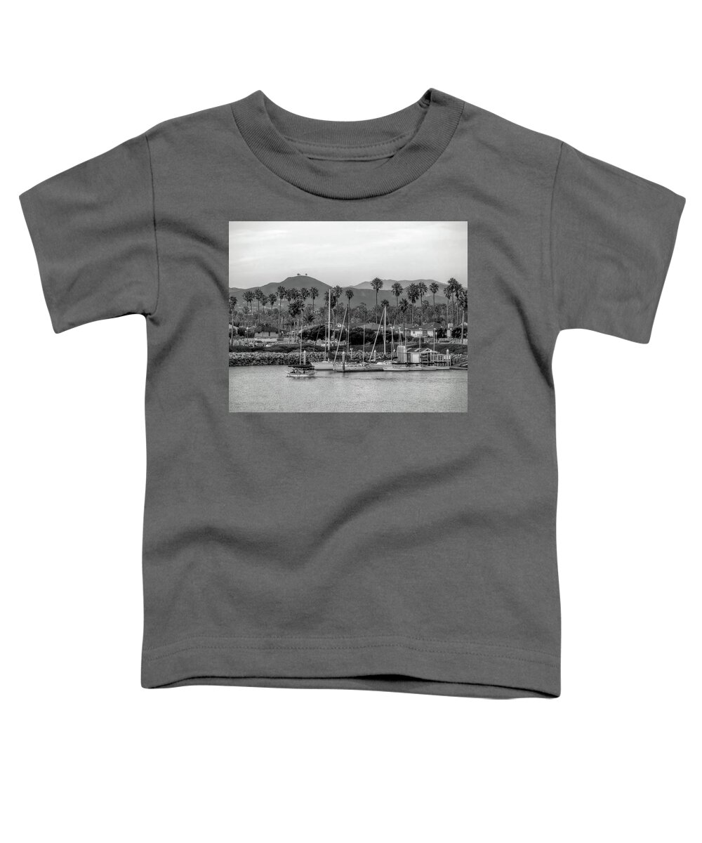 Harbor Marina Boat Palms Mountain Hills Ventura Water Sail Toddler T-Shirt featuring the photograph Two Trees by Wendell Ward