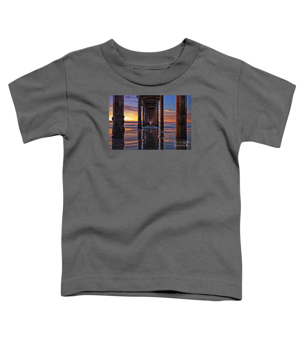 La Jolla Toddler T-Shirt featuring the photograph Under the Scripps Pier by Sam Antonio