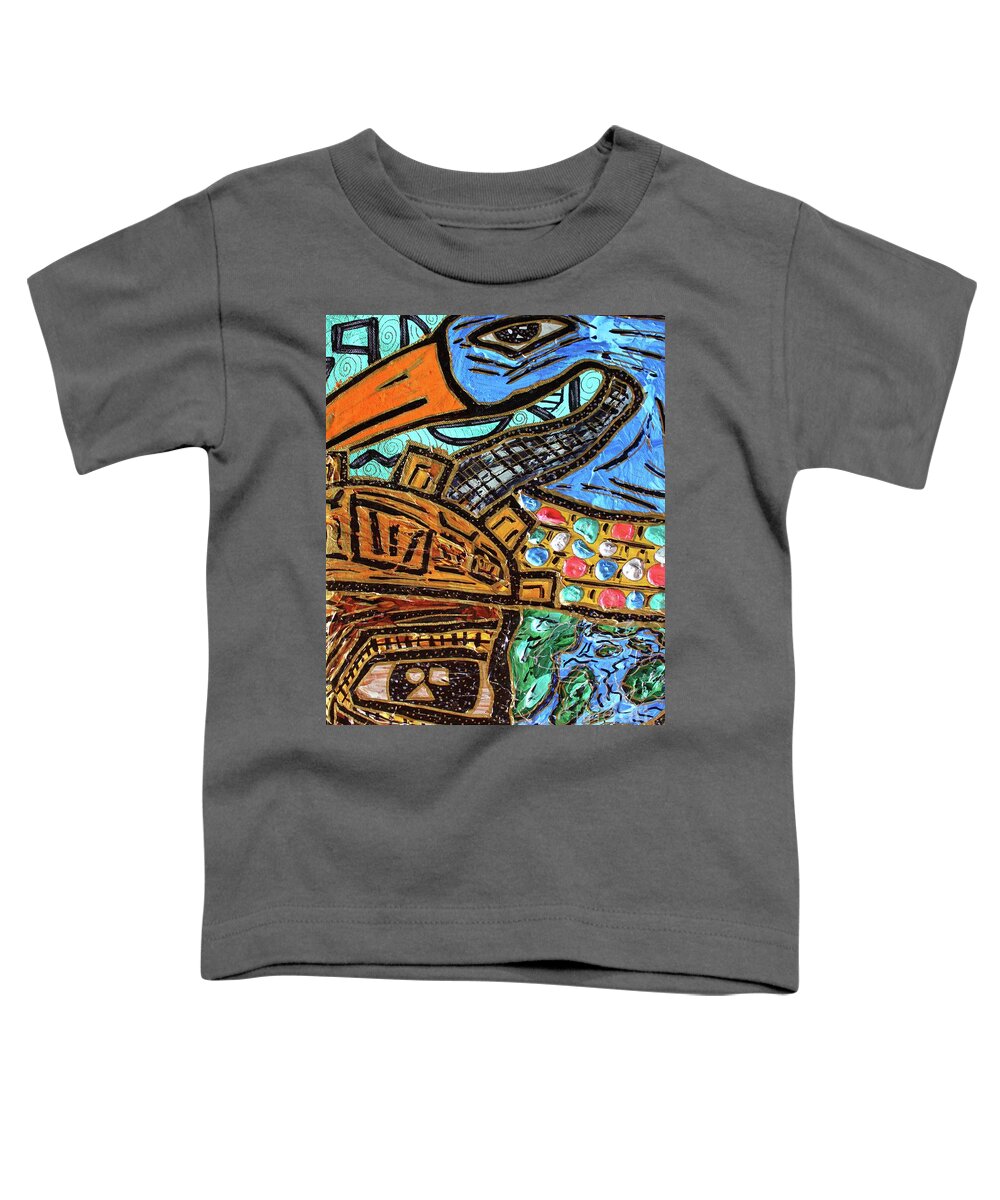 Acrylic Toddler T-Shirt featuring the painting Untitled Olmec and Tehuti by Odalo Wasikhongo