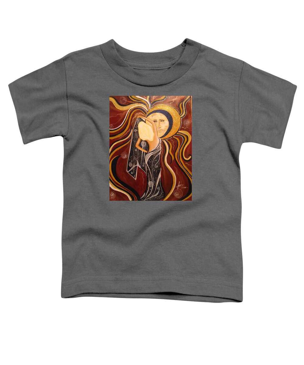  Toddler T-Shirt featuring the painting Unveiling The Goddess by Tracy McDurmon