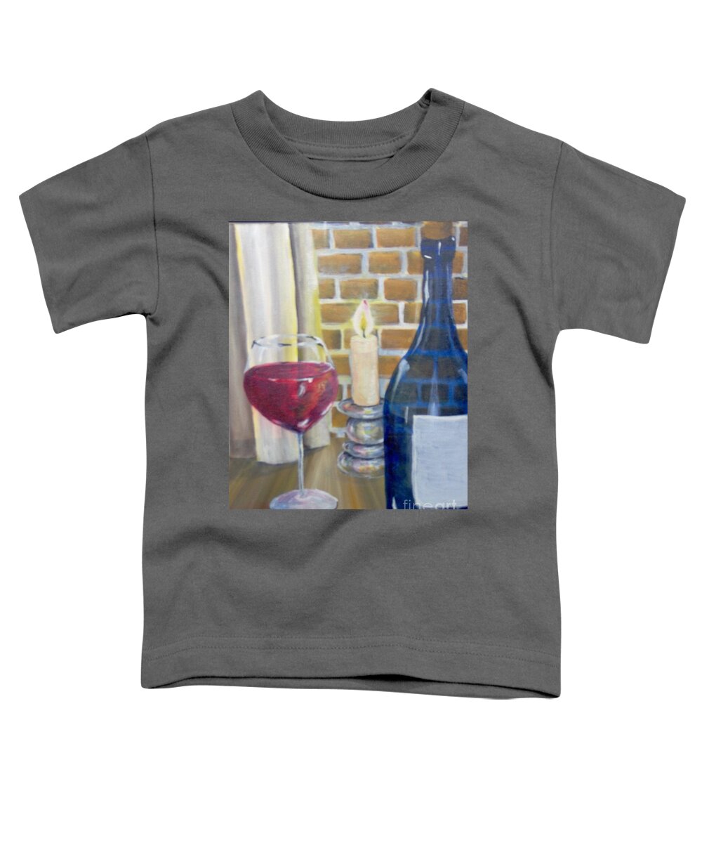 Wine Toddler T-Shirt featuring the painting Unwind by Saundra Johnson