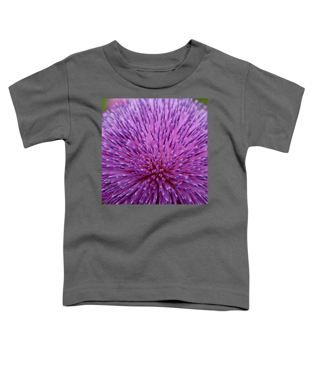 Photograph Toddler T-Shirt featuring the photograph Up Close on Musk Thistle Bloom by M E