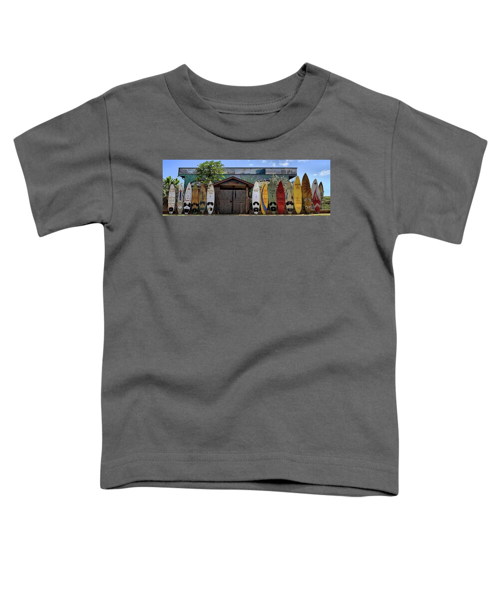 Maui Toddler T-Shirt featuring the photograph Upcountry Boards by DJ Florek
