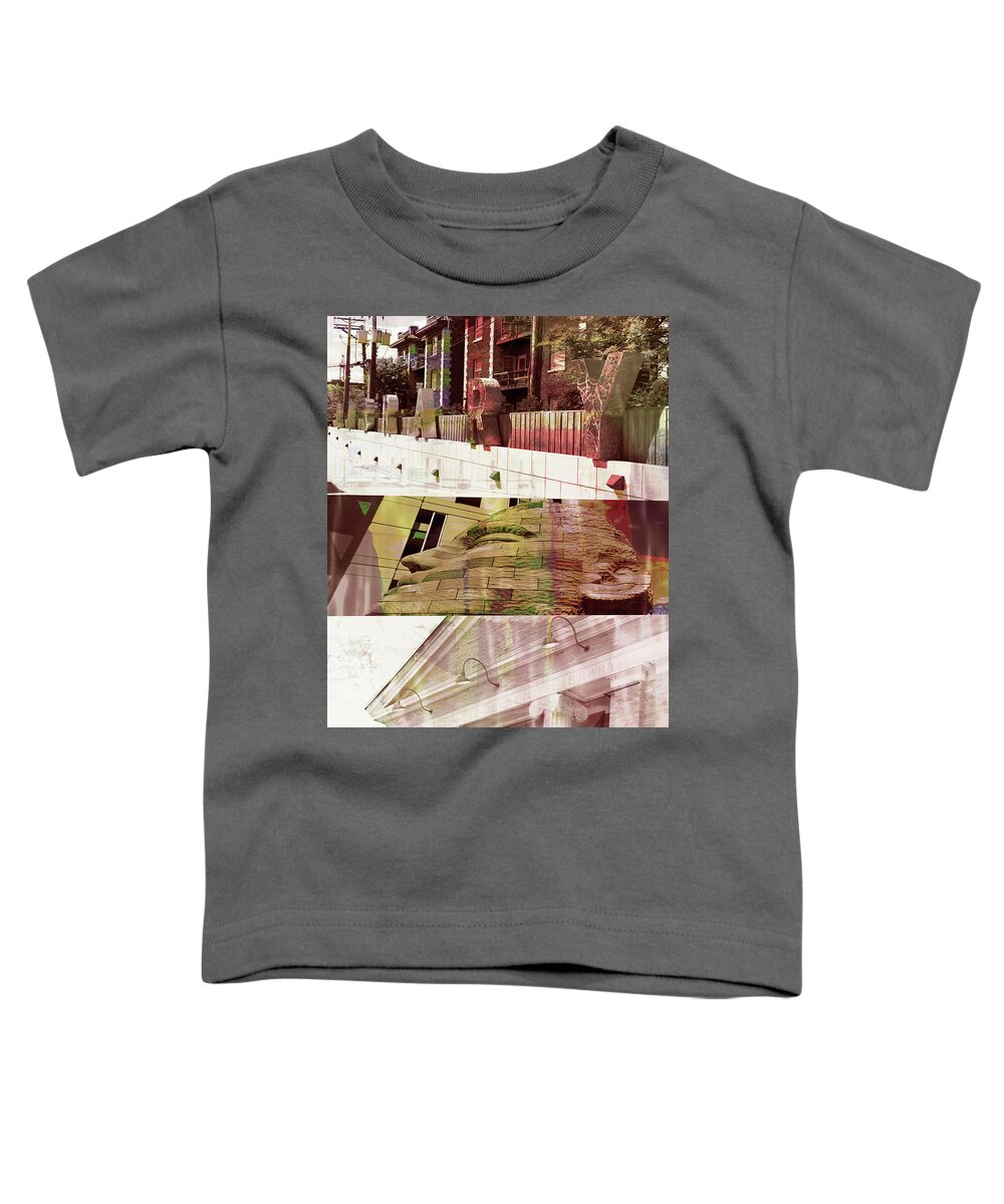 Uptown Toddler T-Shirt featuring the photograph Uptown Library with Color by Susan Stone