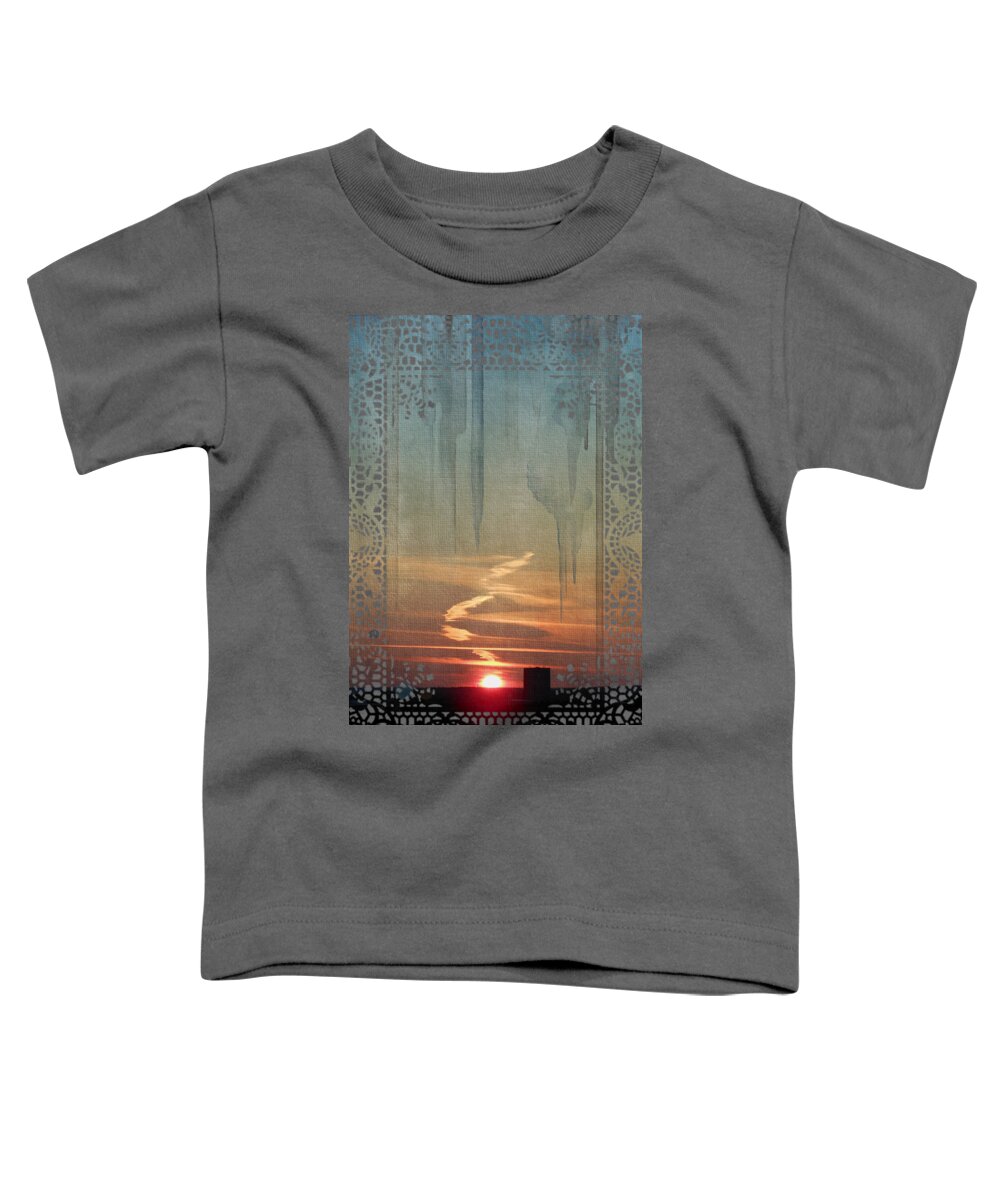 Urban Toddler T-Shirt featuring the painting Urban Sunrise by Ivana Westin