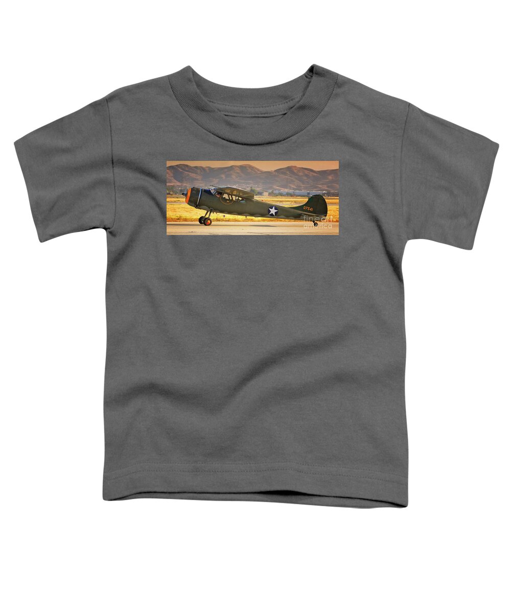 Airplane Toddler T-Shirt featuring the photograph U.S. Army Air Corps Observation by Gus McCrea