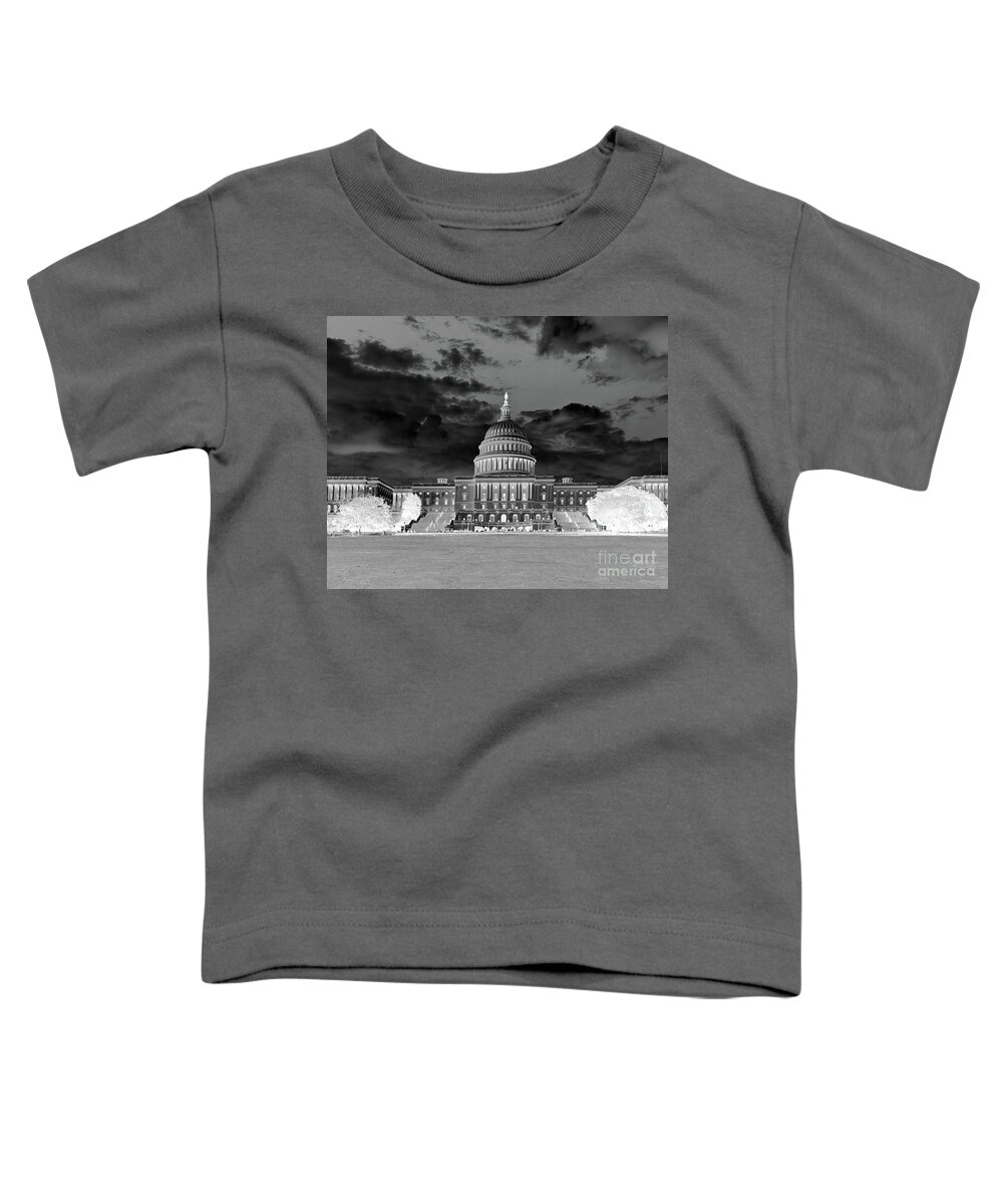 Congress Toddler T-Shirt featuring the photograph US Capitol Washington DC Negative by Kimberly Blom-Roemer