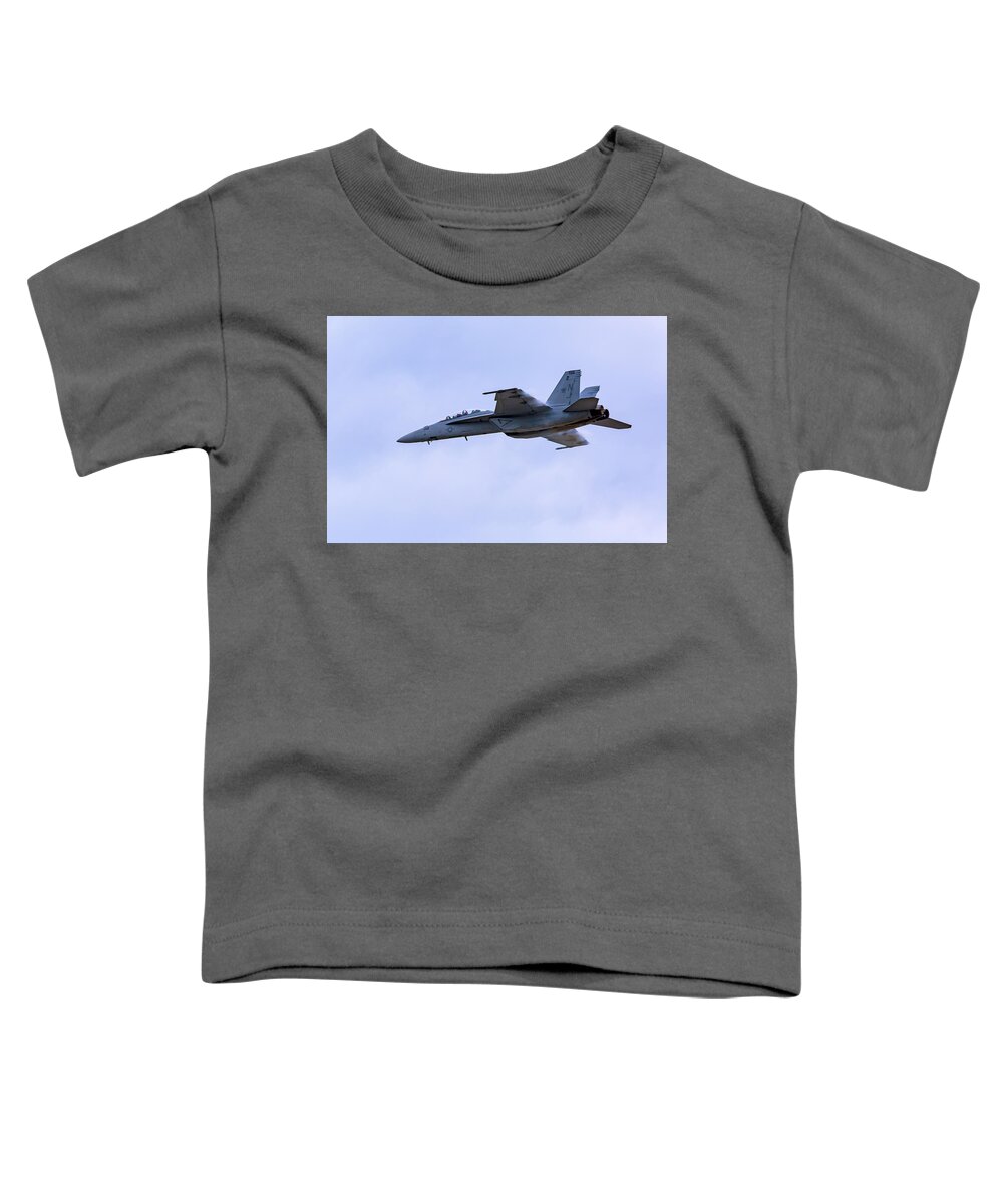 Aircraft Toddler T-Shirt featuring the photograph US Navy F-18 Super Hornet by Jack R Perry