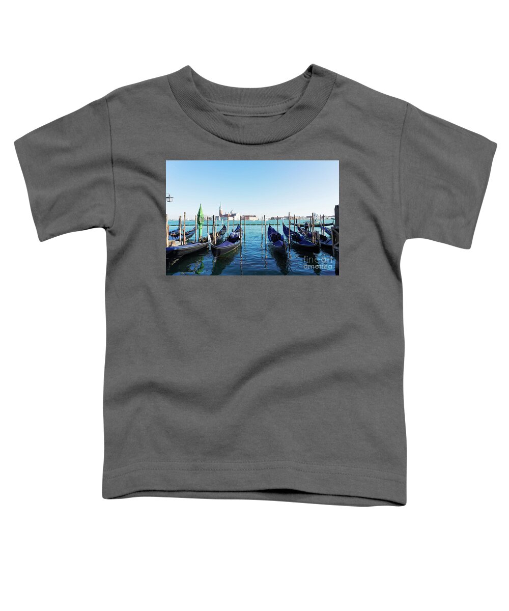 Venice Toddler T-Shirt featuring the photograph San Giorgio island and Gondolas by Anastasy Yarmolovich