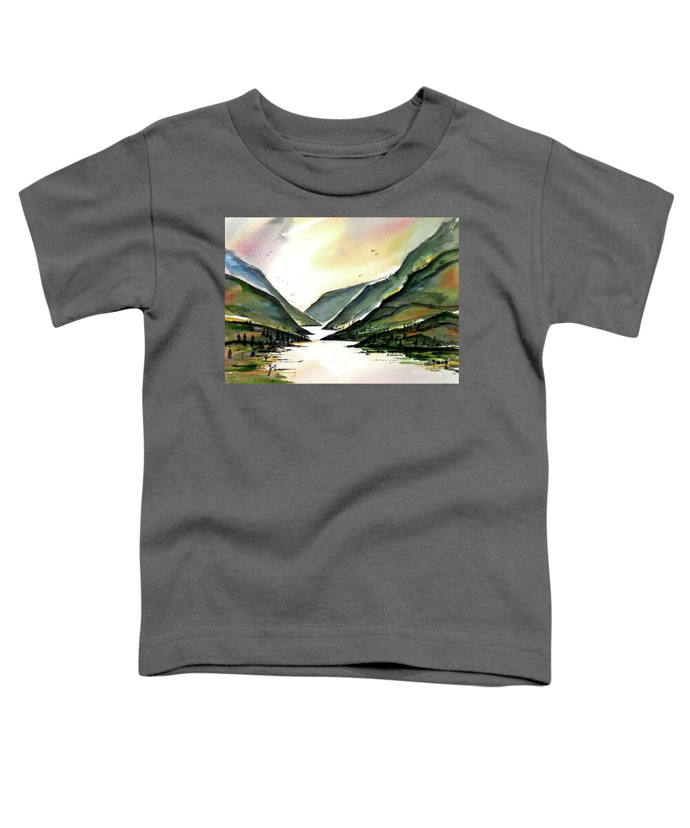 Valley Toddler T-Shirt featuring the painting Valley Of Water by Terry Banderas
