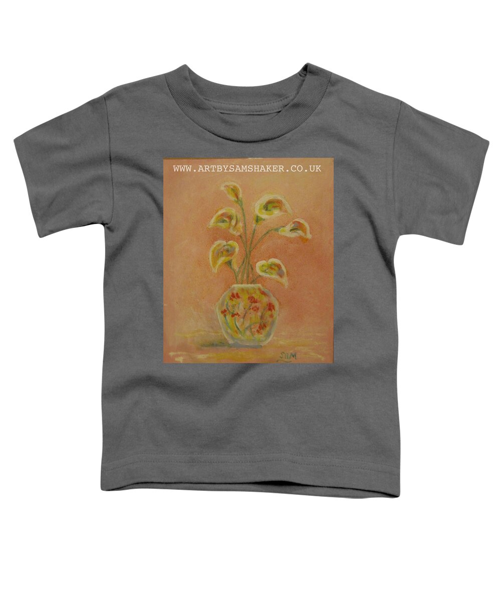 Flower Toddler T-Shirt featuring the painting Vase of flowers by Sam Shaker